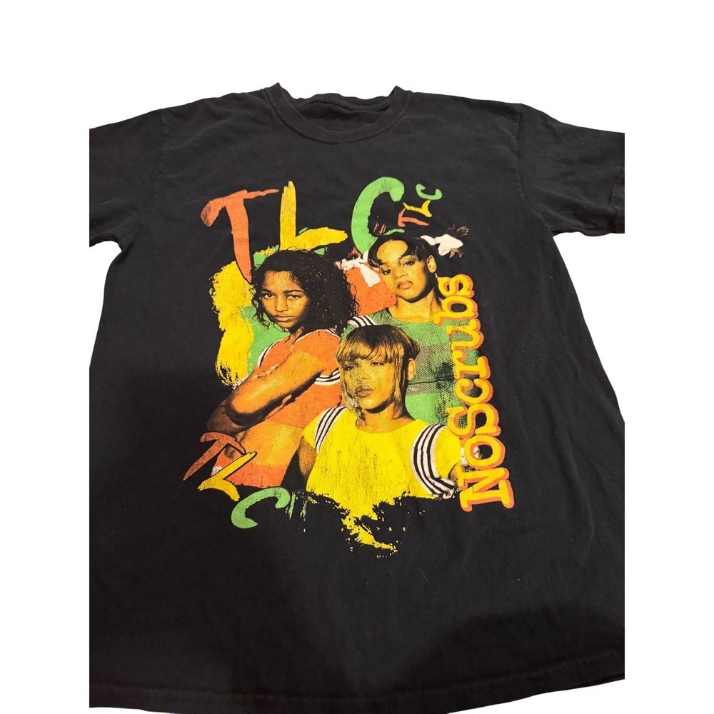 TLC No Scrubs Graphic T-Shirt Black Vintage Style 90s R&B Band Tee